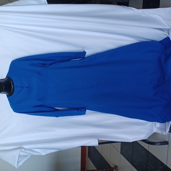 Vintage 1970's blue long sleeved maxi modesty - Picture 1 of 5